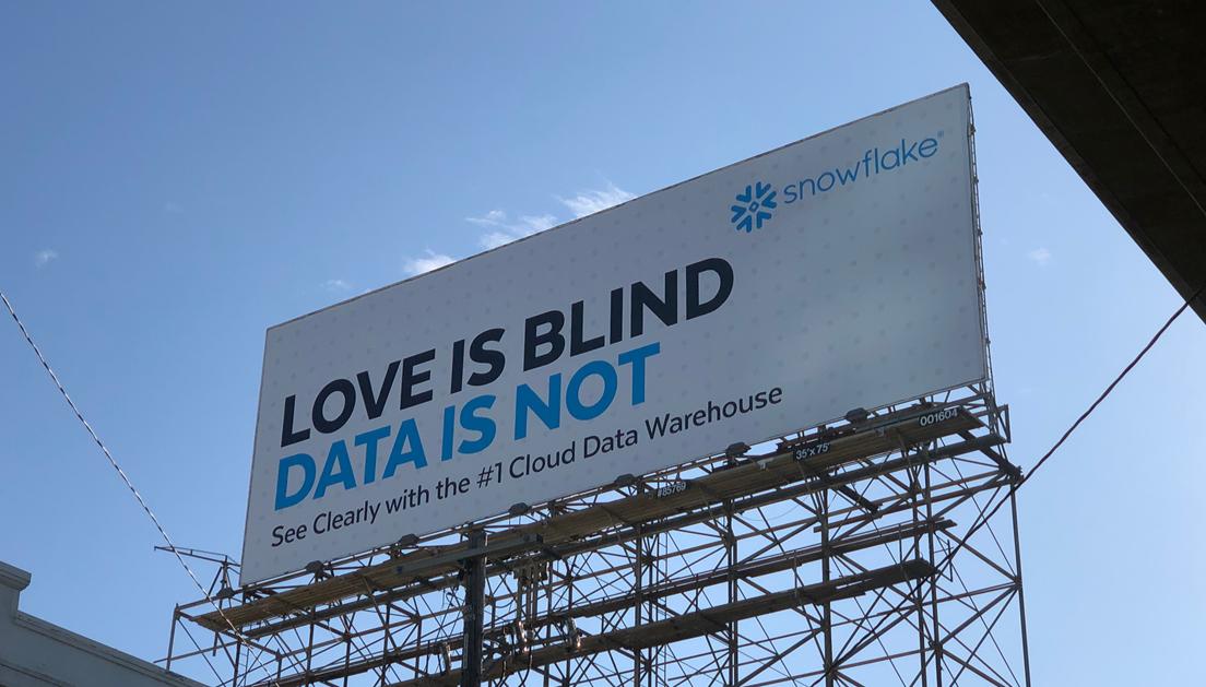 Snowflake's tweet photo. Roses are red. Snowflake is blue. Unlock your #data, and your team will love you! Happy #Valentines Day from @SnowflakeDB #BeMySnowflake https://t.co/tvwzi3dOf8