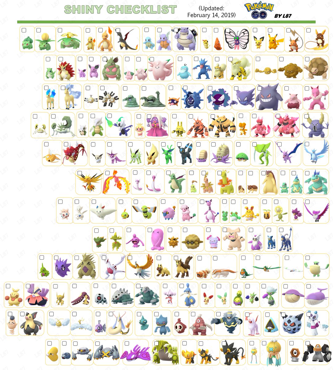 87Loco87's tweet photo. #PokemonGO #PokémonGO Updated ShinyChecklist!#Cleffa #Clefairy #Clefable #Smoochum & #Jynx added! #ShinyPokemonGO #PokemonGOShiny #shinypokemon #shiny #Pokemon #ShinyCheck #ShinyCleffa #ShinyClefairy #ShinyClefable #ShinySmoochum #ShinyJynx #PokemonGOValentines #Palkia #ShinyHunt https://t.co/7O9NS2oCUl
