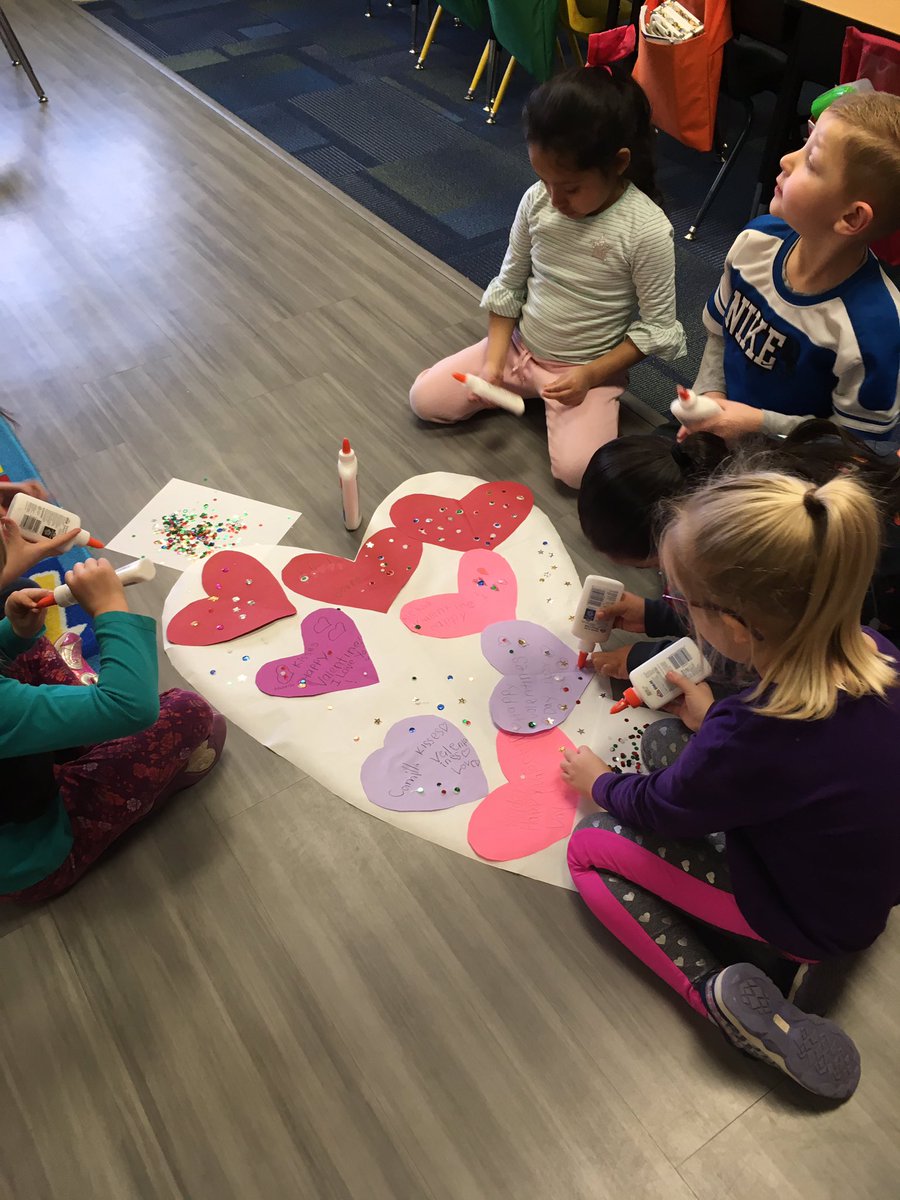 Making Valentines for our community grandparents <a href="/PCElemSchool/">PC Elementary School</a> #lakeviewvikes