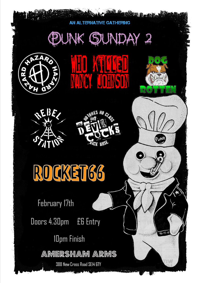 Dog Rotten next gig this Sunday 17th February <a href="/TheAmershamArms/">Amersham Arms</a>, early doors. Not one to miss
#dogrotten #punkrap #punkrockapocalypse