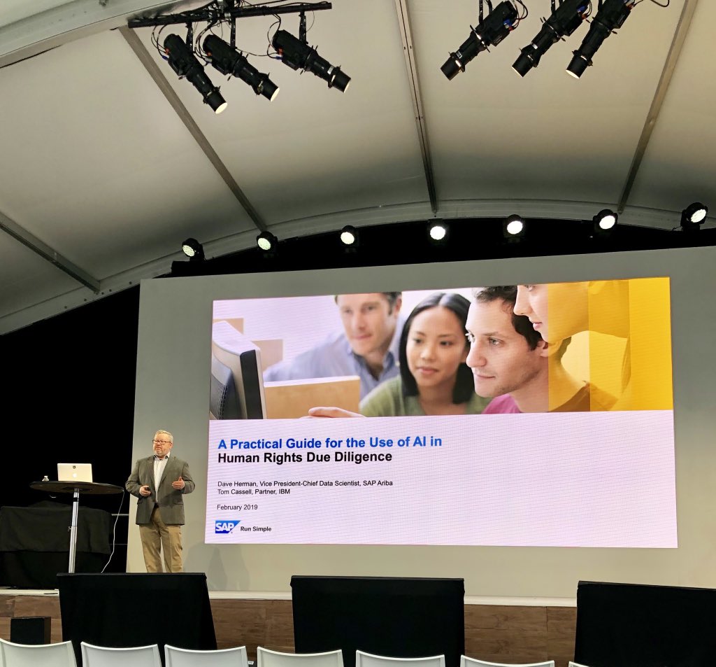 scshort1's tweet photo. Thank you to our partner @SAPAriba and Dave Herman for discussing the use of AI in the Human Rights Due Diligence.  Together we are working to ensure ethical supply chains. #IBMThink2019 ⁠ ⁠ https://t.co/sCHZWFH6zg
