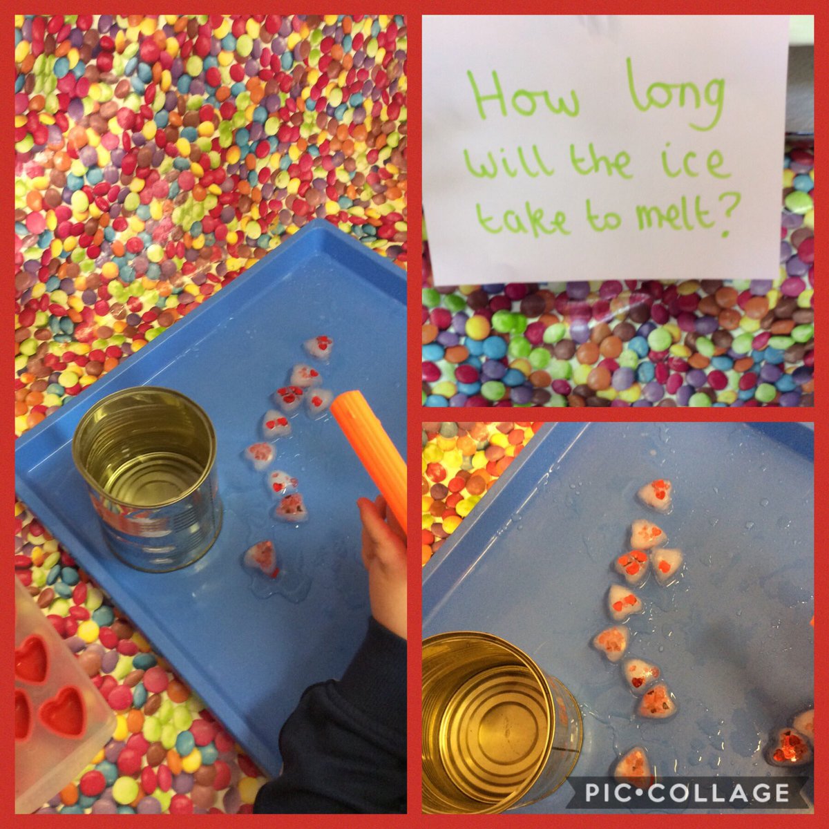 FRISroom1's tweet image. Today we had heart shaped ice, we squirted it with water pistols to see how quickly we could melt them.#FRISCIENCE it was a very popular activity! #eyfsfun