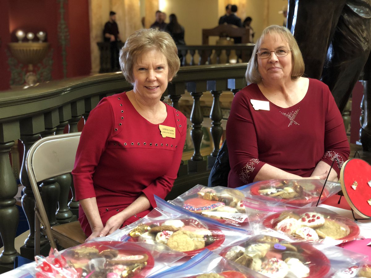 MTSenateGOP's tweet photo. Our wonderful legislative spouses are on the 3rd floor today selling delicious cookies and Valentine’s Day cards to raise money for Capitol projects, like the Judy Martz statue. Stop by today! #MTLeg #MTPol #MTRep #MTGOP https://t.co/RZTVk41d6W