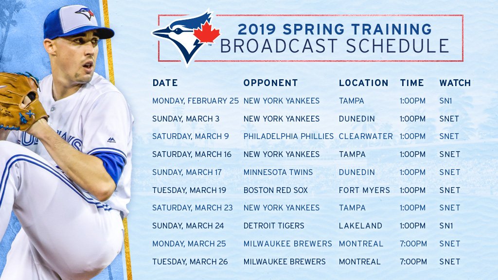 Toronto Blue Jays on X: Mark your calendars! 🖊️🗓️ Our #SpringTraining TV  broadcast schedule is now available. ➡️    / X