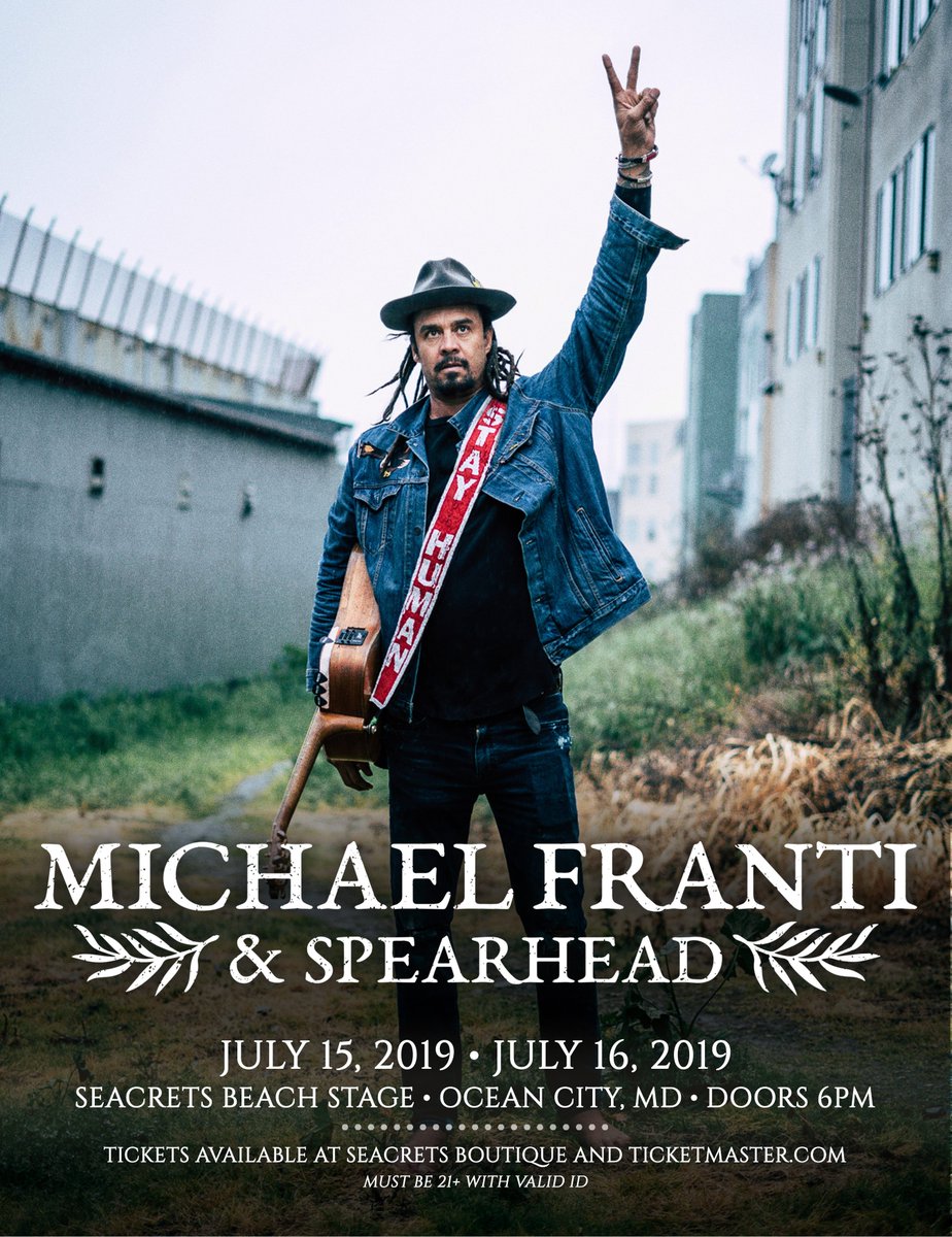 Michael Franti &amp; Spearhead return to #Seacrets Beach Stage this summer for 2 back-to-back shows! Tix on sale at Seacrets Boutique today at 4PM, and available at ticketmaster.com at 10AM Friday, 2/15! #michaelfrantiandspearhead