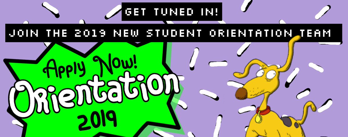 orient_rh's tweet image. GET TUNED IN! Apply to join the 2019 New Student Orientation Team today! Follow this link: orgsync.com/47757/forms/35…
