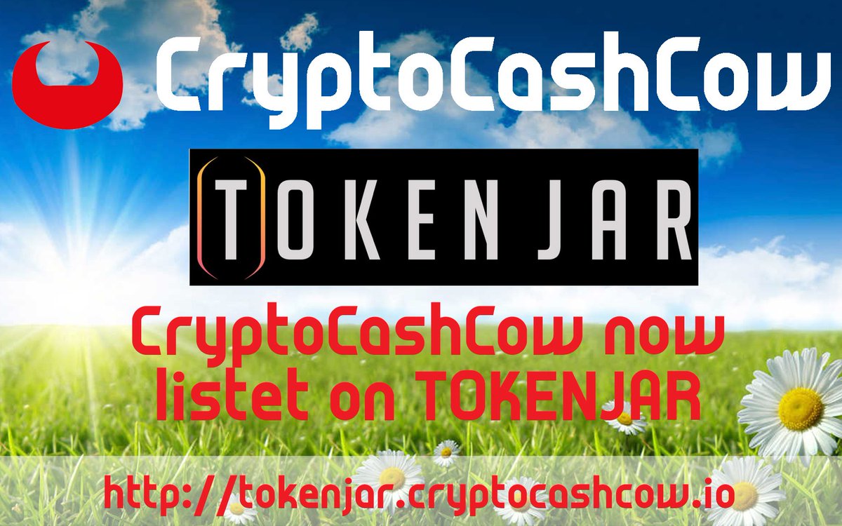 🚀🔥🚀CryptoCashCow cracks the sixth stock market. Our tokens are now listed on the platform TOKENJAR. http://tokenjar.cryptocashcow.ioOur stock exchange network is growing! 🚀🔥🚀