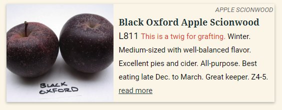 Scionwood order has been placed with Fedco.  Excited to graft these three new-to-us varieties this year - Roxbury Russet, Black Oxford, and Redfield.  If you have experience with any of these and love them let us know!  If you hate them, don't tell us because it's too late 😆.