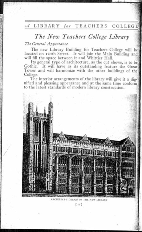 TCgottesman's tweet image. Valentine&apos;s Day is also #LibraryLoversDay! Today we&apos;re showing some love to our home, pictured here when it was just a dream in 1921🏫❤️ via  #PocketKnowledge: go.tc.edu/lojjo