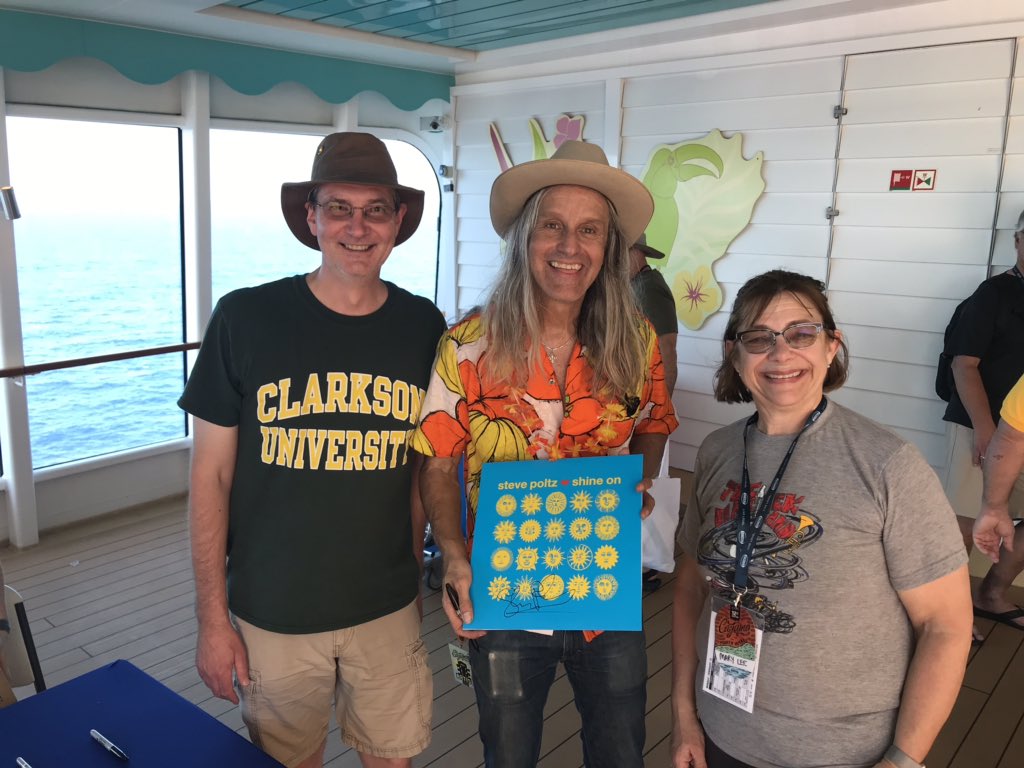 Dug_Brooks's tweet photo. ML and I with @stevepoltz getting a signed copy of his new album!  How cool is that!  @Cayamo https://t.co/hgCnlaHm3L