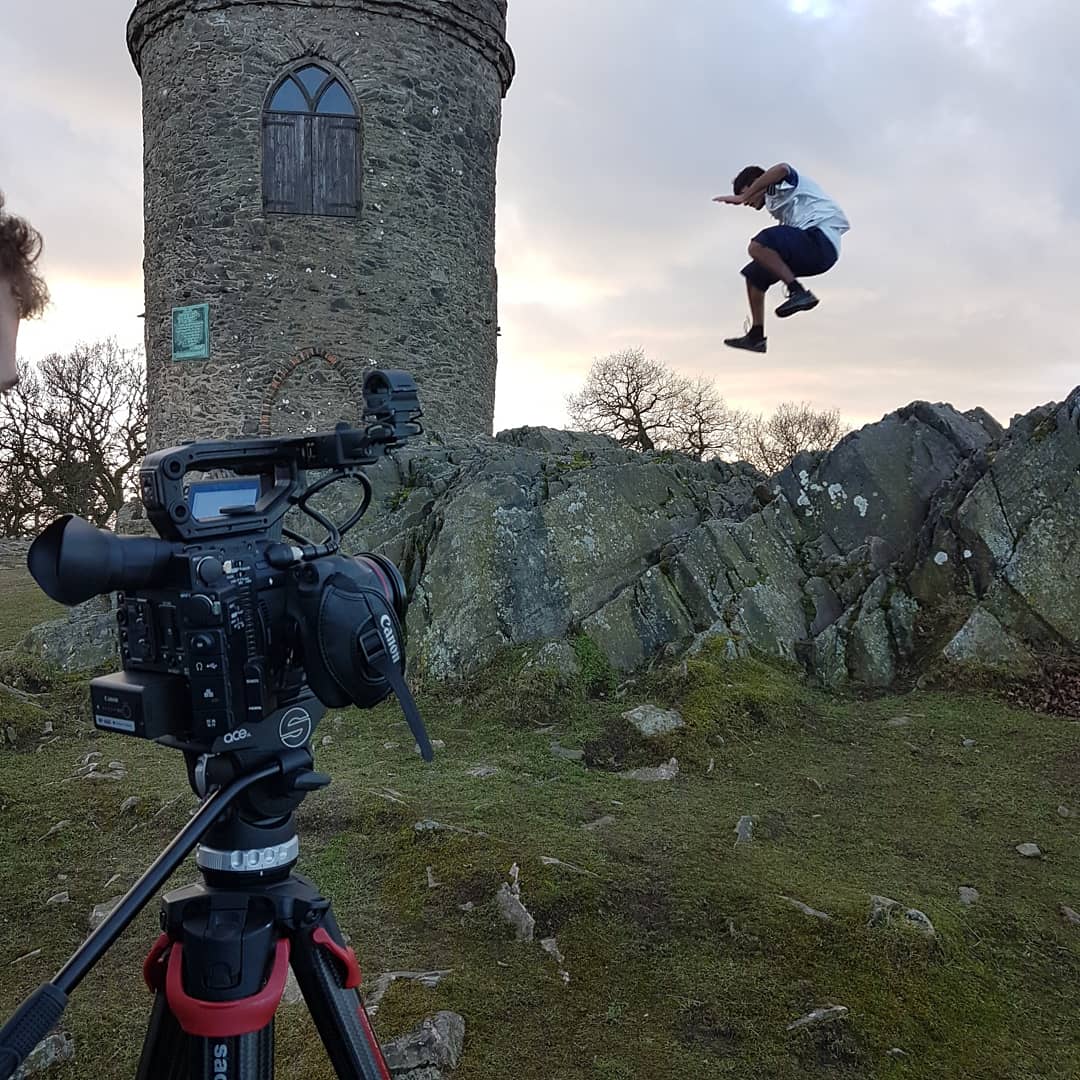 Went up to Leicester to get a few montage shots for our upcoming series. Stern pictures here having the time of his life jumping on rocks #series #webseries #comedyseries #thirdlegstudios