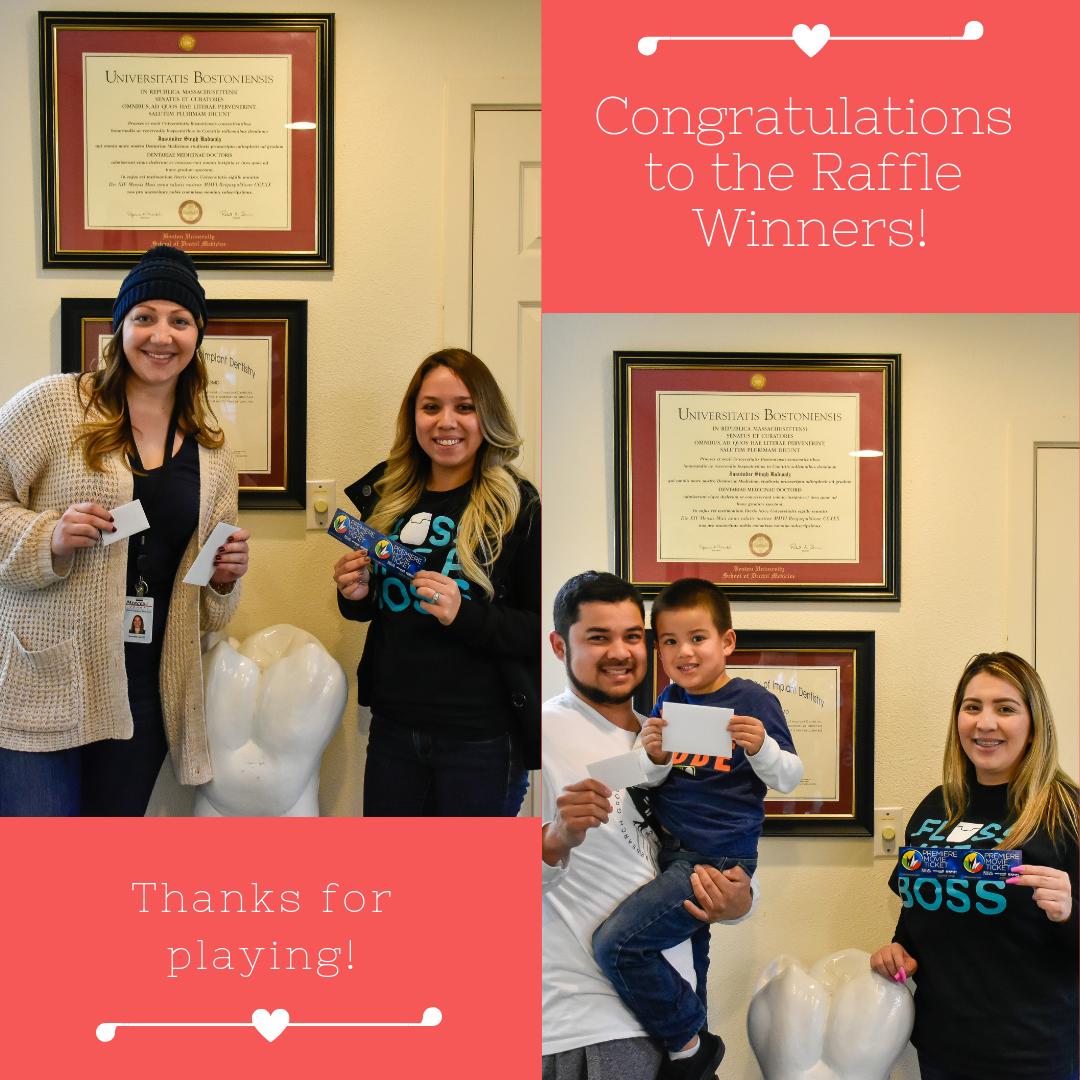 CONGRATULATIONS to our two Valentines Day raffle winners! To everyone else who played, we look forward to seeing you next month for our St. Patrick's Day raffle! Maybe you'll have the luck of the Irish! #Pearlfamilydentistry #Flosslikeaboss