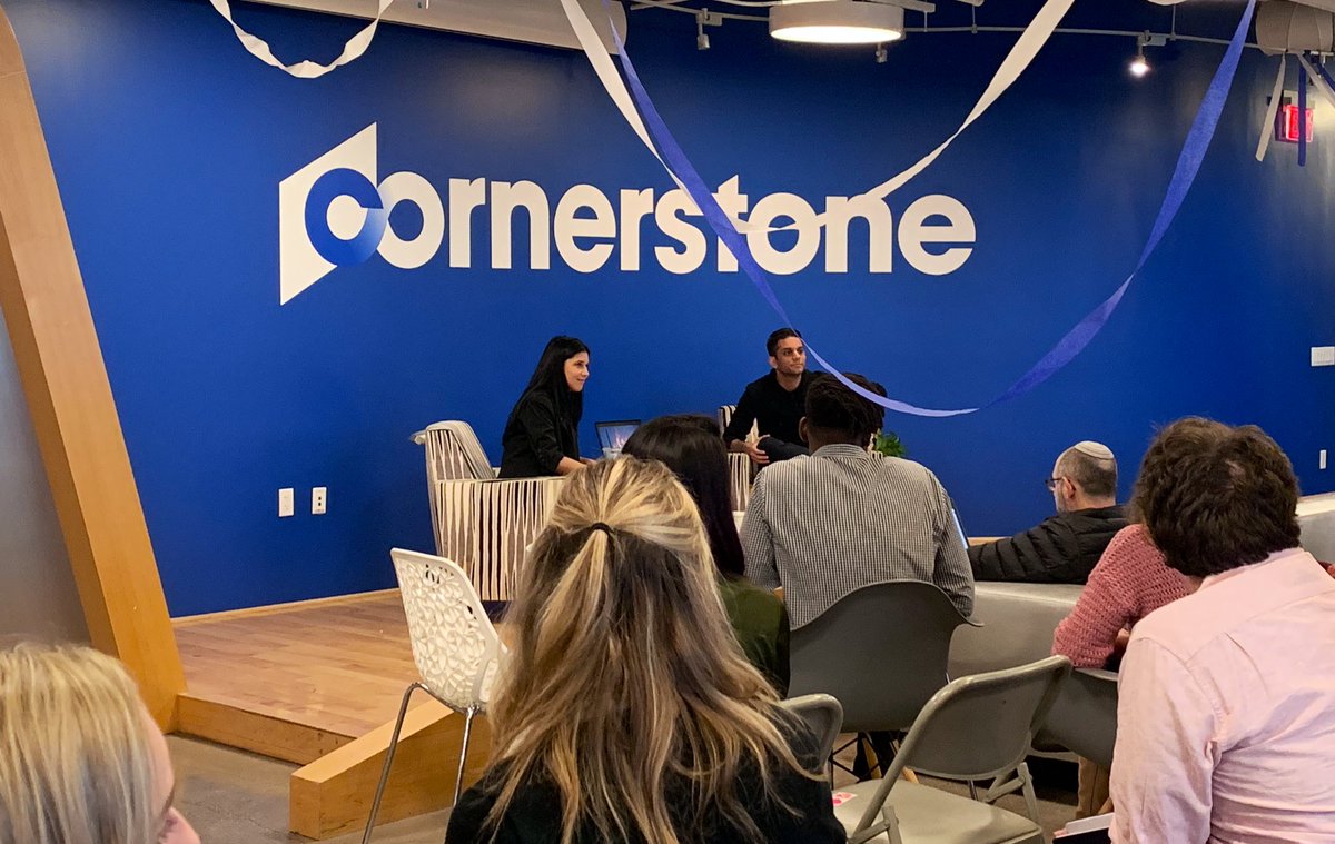 CornerstoneInc's tweet photo. “Have a good idea? Don’t be afraid someone’s going to take it - you can’t steal execution. It’s actually a good idea to tell as many people as possible to get their advice and feedback. You can steal a cookie, but not a recipe.” - @kimmytaylor @Clustermfg #CSODDevDay https://t.co/uIRztiSm0R