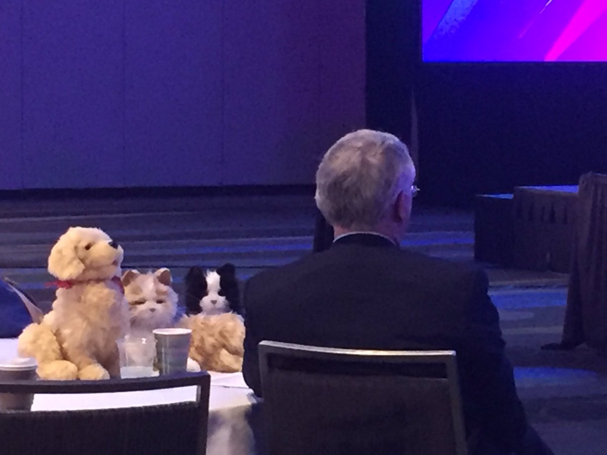 . <a href="/jkvedar/">Joseph Kvedar, MD</a> and his robotic pals take in a session at Consumerization of Health and get ready for their closing presentation with <a href="/tedfisch/">Ted Fischer</a> #HIMSS19 <a href="/HIMSS/">HIMSS</a> @pchalliance #digitalhealth #socialrobots