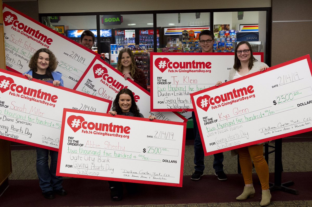 undalumni's tweet photo. We’ve raised over $53,000 today, matched to over $106,000!! We’ve given out 6 scholarships and are ready to give out more but need your help! Give now: https://t.co/00z8Z3NLrq #CountMeUND #UNDproud #CountMe https://t.co/sHj86mu3JC