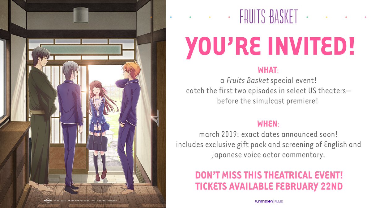fruitsbasket_en's tweet photo. US fans get ready!! The theatrical event that was announced in Japan is happening stateside as well!!!

#FruitsBasket #Furuba #Fruba https://t.co/OTM64SIpXd