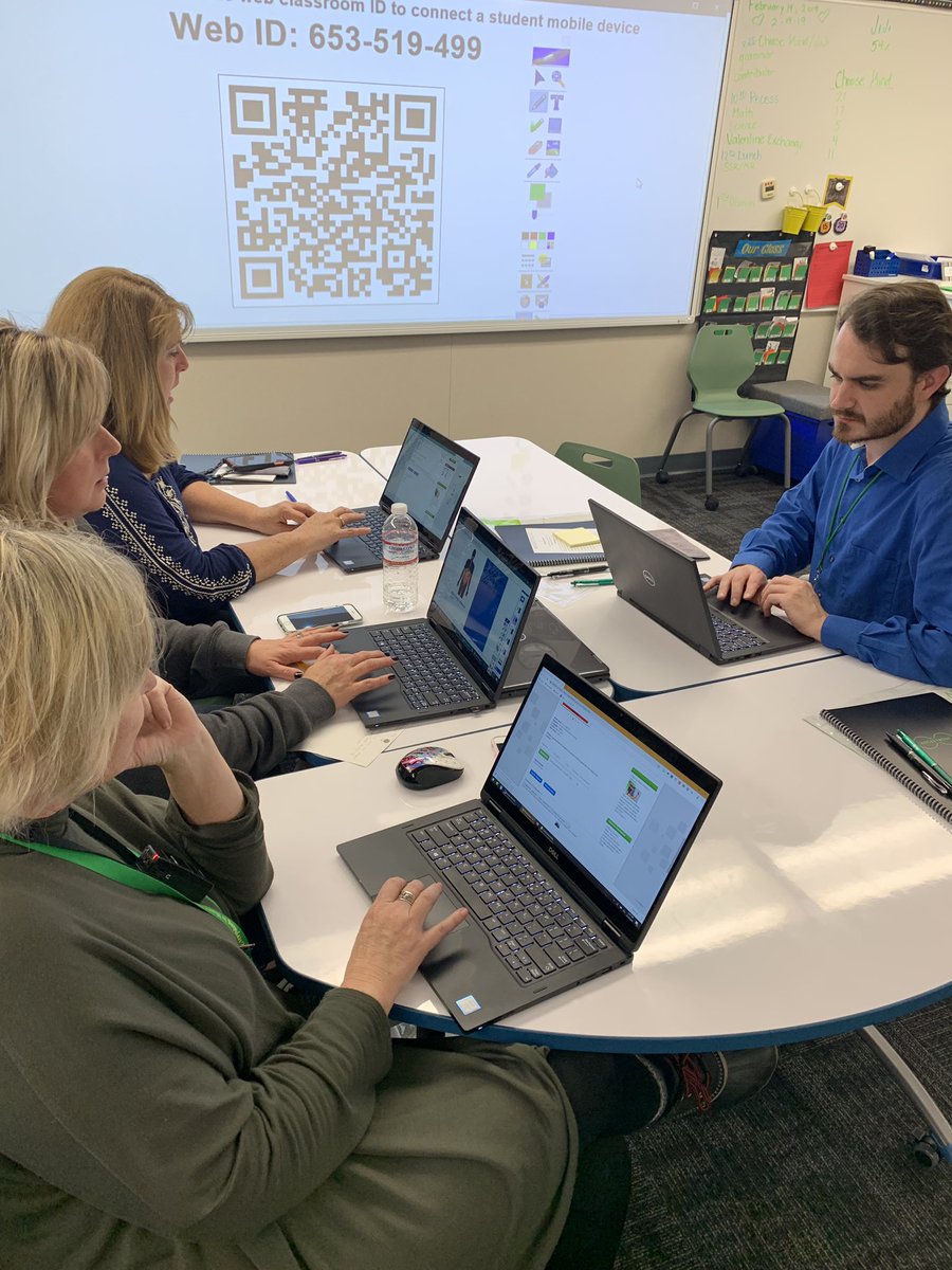 Haweselementary's tweet image. Just a few pics of this Hawesome group of learners working together! #techdive #learningfromcolleagues #lovemyteam #behawesome #hawesnation