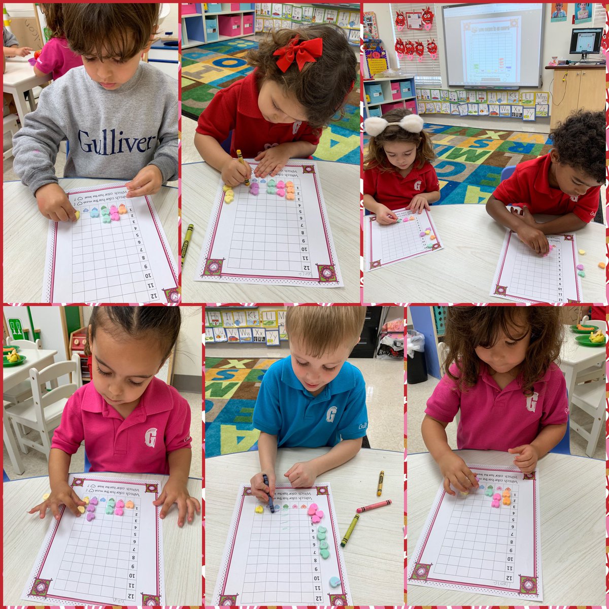 Ang_Falcon's tweet photo. Happy Valentineβs Day! #PreK students had fun learning to graph with colored hearts today π§‘ππππππ #GSLearning #FunInA6B #MathFun https://t.co/BjsEkWokHS