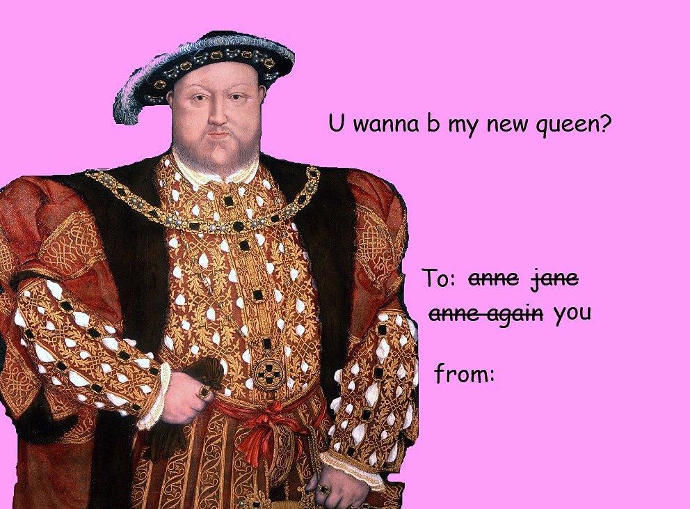 Queens_Podcast's tweet photo. Happy Valentine's day bitches
#historypodcast #tudorhumor #queens https://t.co/I6PGQ8MWQg