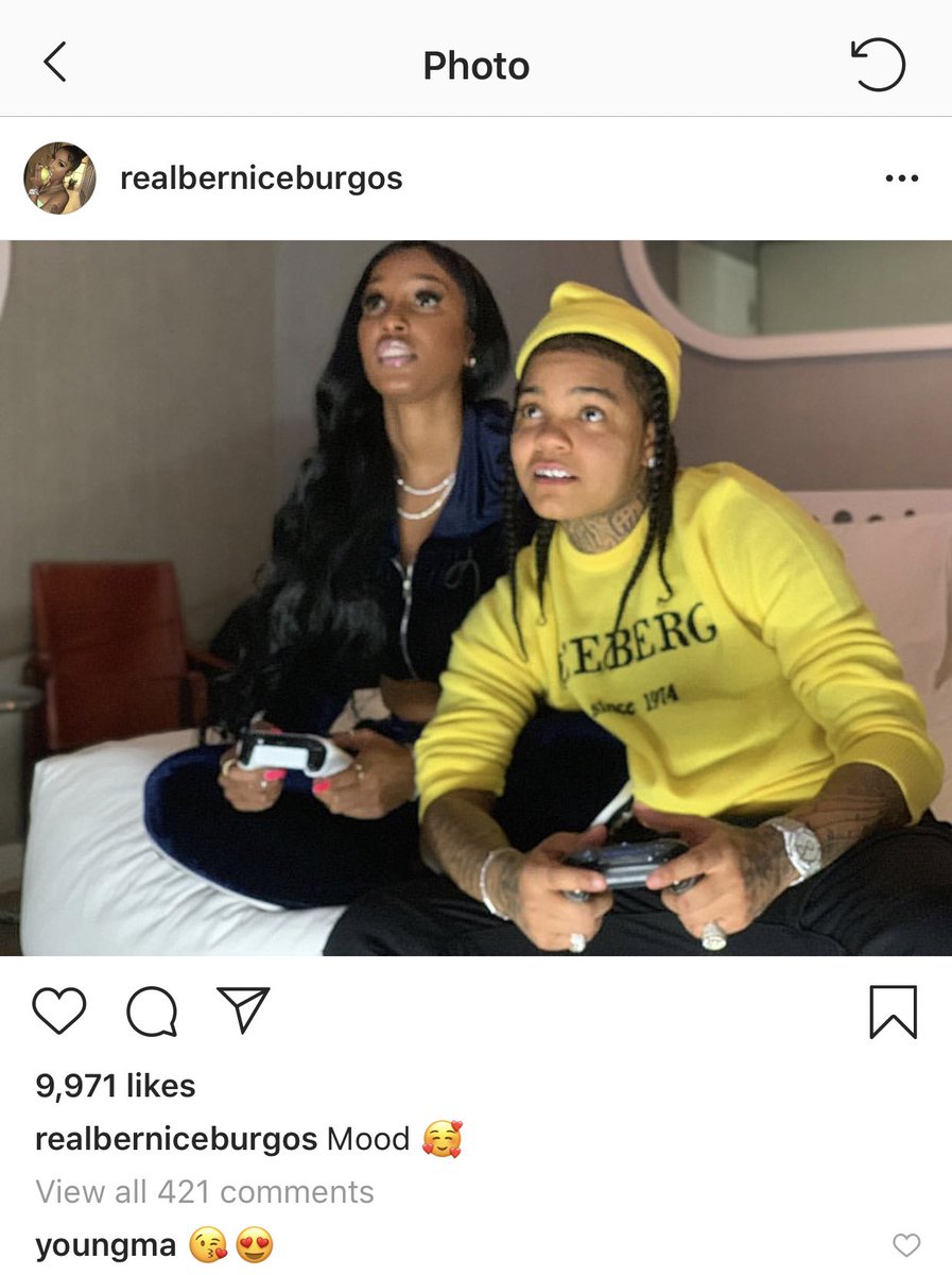 yoyotrav's tweet image. Young M.A. snatched up Bernice Burgos.