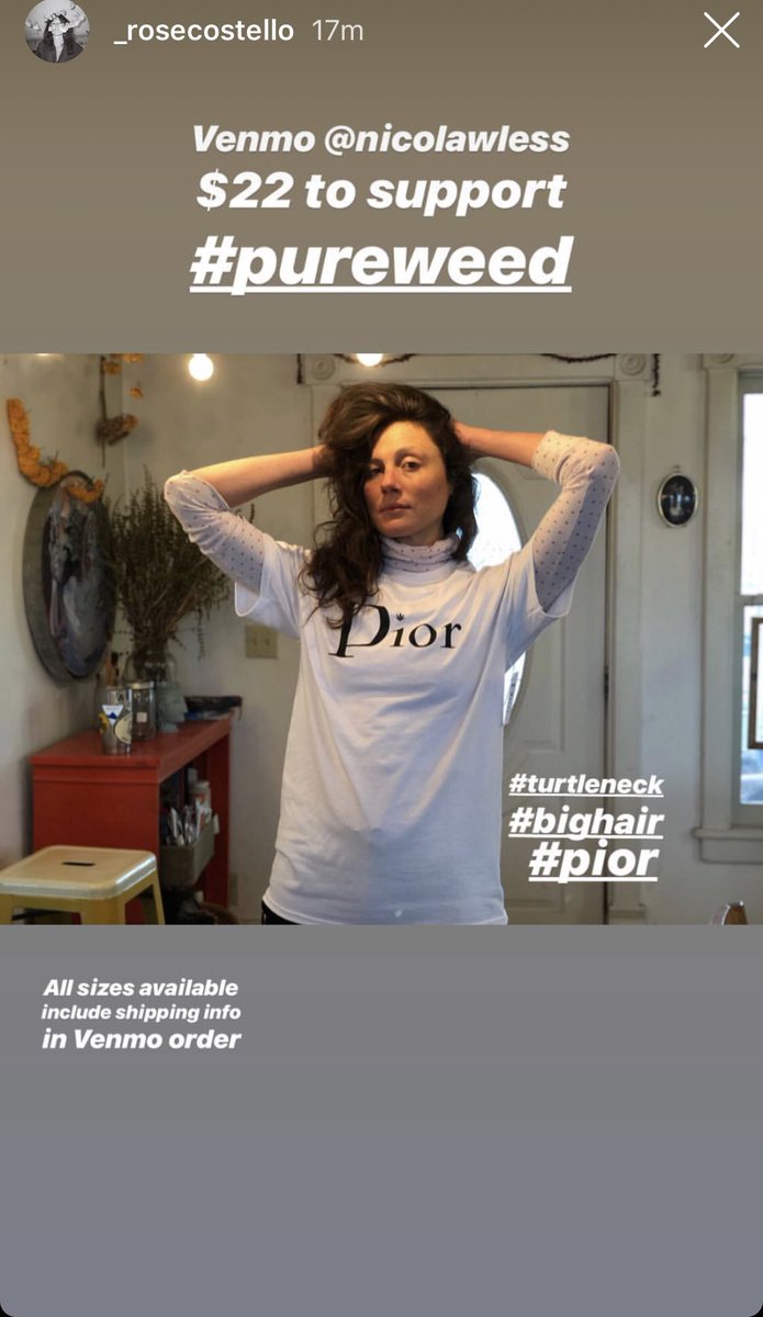 NICOLawless's tweet photo. Order a #pior t shirt now- available in black or white small-xl. Venmo @nicolawless $22 include shirt color, size, address, and email if u want a tracking number with ur order xo. Designed by mike of #akomplice #weed #pureweed #dior #limited https://t.co/6NeTqku1so