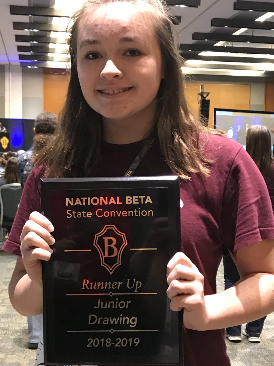 SMS Mustangs claim 2nd places in both Drawing and 3-D Design and earn trip to National Jr. Beta Convention in Oklahoma City in June. Congratulations!