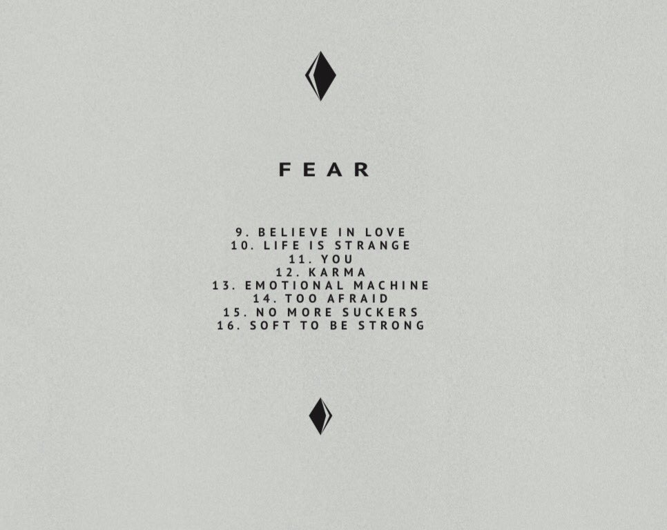 ‘LOVE + FEAR’ Tracklist