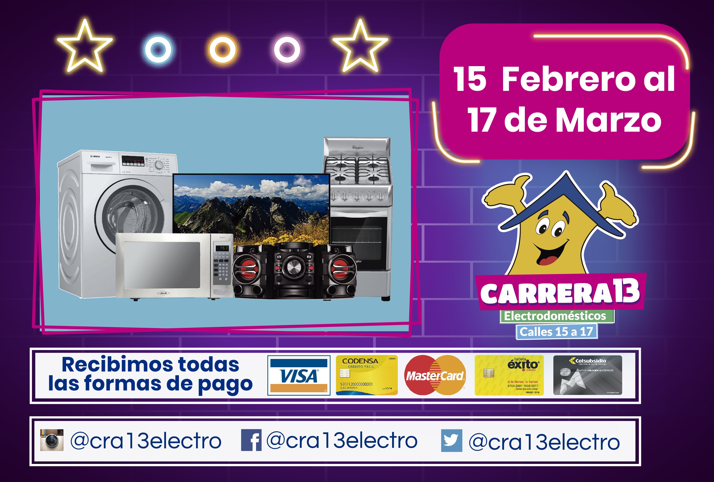 Especial estropeado recursos humanos Carrera 13 on Twitter: "¡Llegó #Tecno13 a la Carrera Trece  Electrodomésticos! 🏠 La feria de electrodomésticos más grande de Bogotá  con lo último en tecnología de las grandes marcas.📺🎚 Ven y vívela