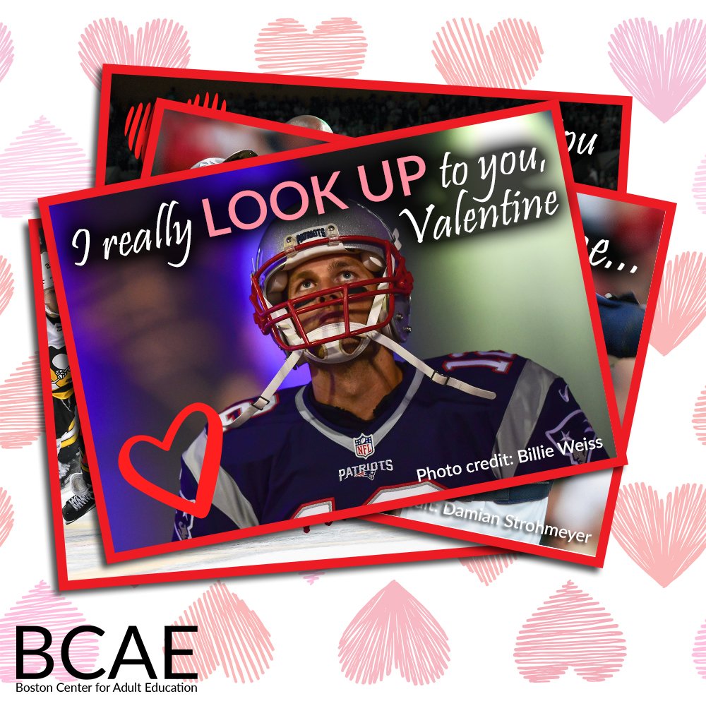 Happy #ValentinesDay from the BCAE! We're sending some love to Steve Babineau, <a href="/AngelaMSpagna/">Angela M Spagna</a>, <a href="/DamianStroh/">Damian Strohmeyer</a> &amp; <a href="/bjweiss22/">Billie Weiss</a> - the real MVPs! - whose photos are featured in our exhibit, Winning Shots: #BostonSports Photography! (Are our inspired Valentines a grand slam, or a fumble?)