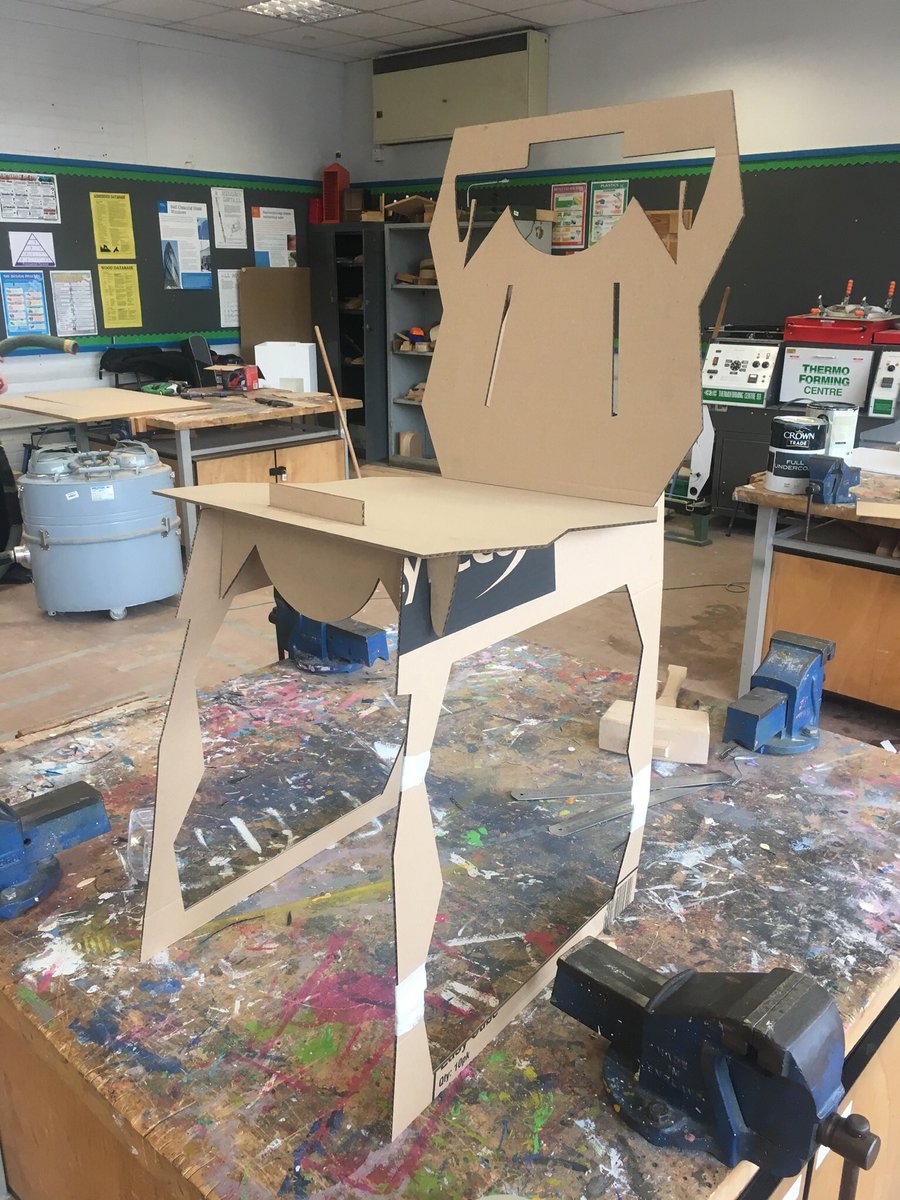DTBedwasHigh's tweet image. Year 12 DT pupil busy making life size concepts models out of cardboard! #sustainability #creativity #nowaste