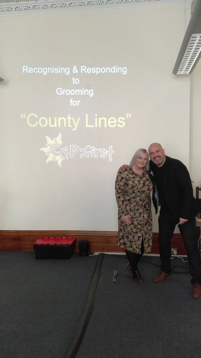 WarksCE's tweet photo. Huge thank-you to Andy &amp; Helen from @CYPFirst1 for their incredible, honest &amp; eye opening #CountyLines training today with our @warkspolice team, new #Police #Missing staff, #YouthJustice colleagues &amp; @barnardos PWs 👏⭐. 
#CCEaware #CSEaware #legends https://t.co/Vt5RdOIMBS
