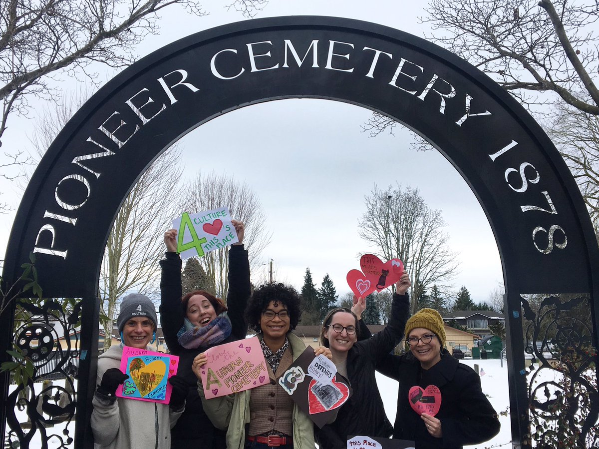 Happy Heart Bomb Day from 4Culture and the Auburn Pioneer Cemetery! Thanks to Daryl at the City of <a href="/auburn_wa/">Auburn</a> for having us out <a href="/SavingPlaces/">Saving Places</a> #IHeartSavingPlaces