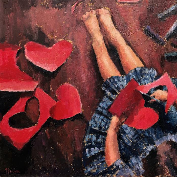 Happy Valentine’s Day! In this week's art delivery, Nava Lundy recalls childhood festivities with cut out paper hearts. See more: ugallery.com/new-arrivals

#Valentines