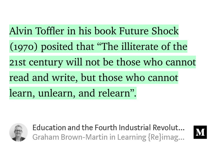 "Education and the Fourth Industrial Revolution" - <a href="/GrahamBM/">Graham Brown-Martin</a> link.medium.com/nfRKM2egjU
