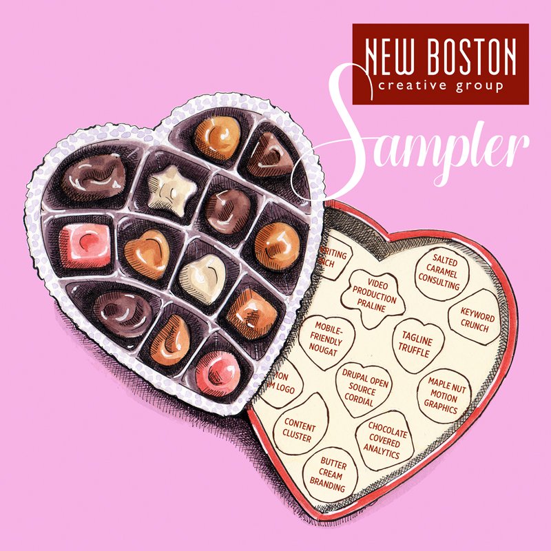 newbostoncg's tweet photo. It's Valentine's Day! #TreatYourself to one of our sweet services. Unlike regular chocolates, they're calorie free — and you won't have to secretly spit any of them out! 💝
Check out the rest of our services: https://t.co/ujsTWiry0P 
#WebDesign #DigitalMarketing #VideoProduction https://t.co/tvMC5l1dQI