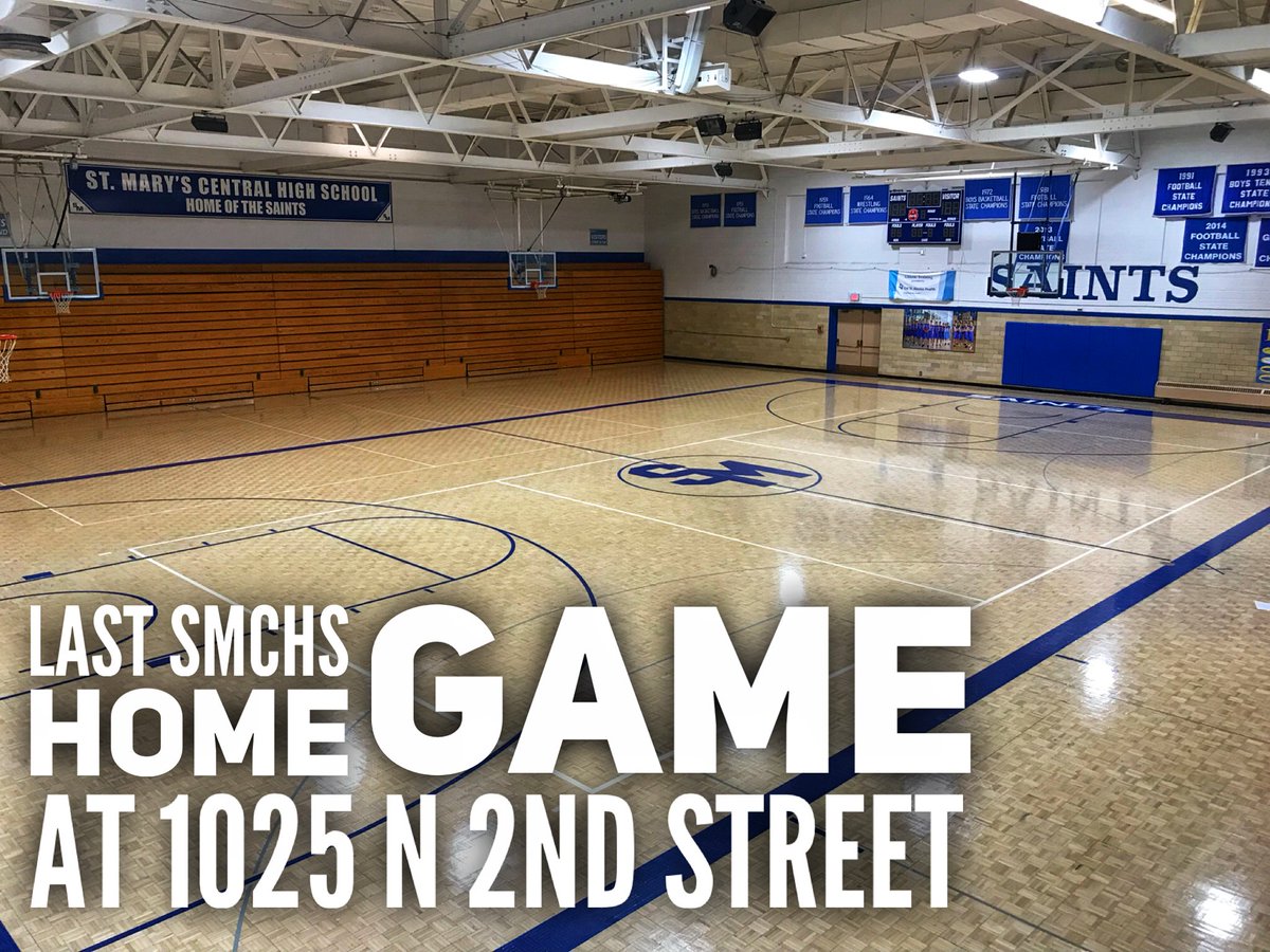Join us on Tuesday, February 19 for the last SMCHS regular season home game at 1025 N 2nd Street! We have six games of boys and girls basketball! GO SAINTS!