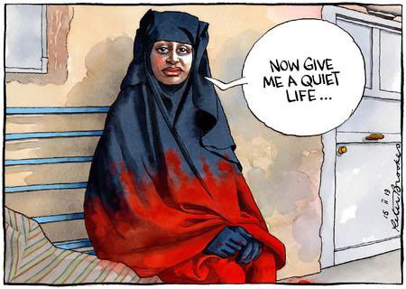 Cartoon4sale's tweet photo. Peter Brookes on #ShaminaBegum - political cartoon gallery in London https://t.co/dePcTdnXF6 https://t.co/SH4lJ5o8nC