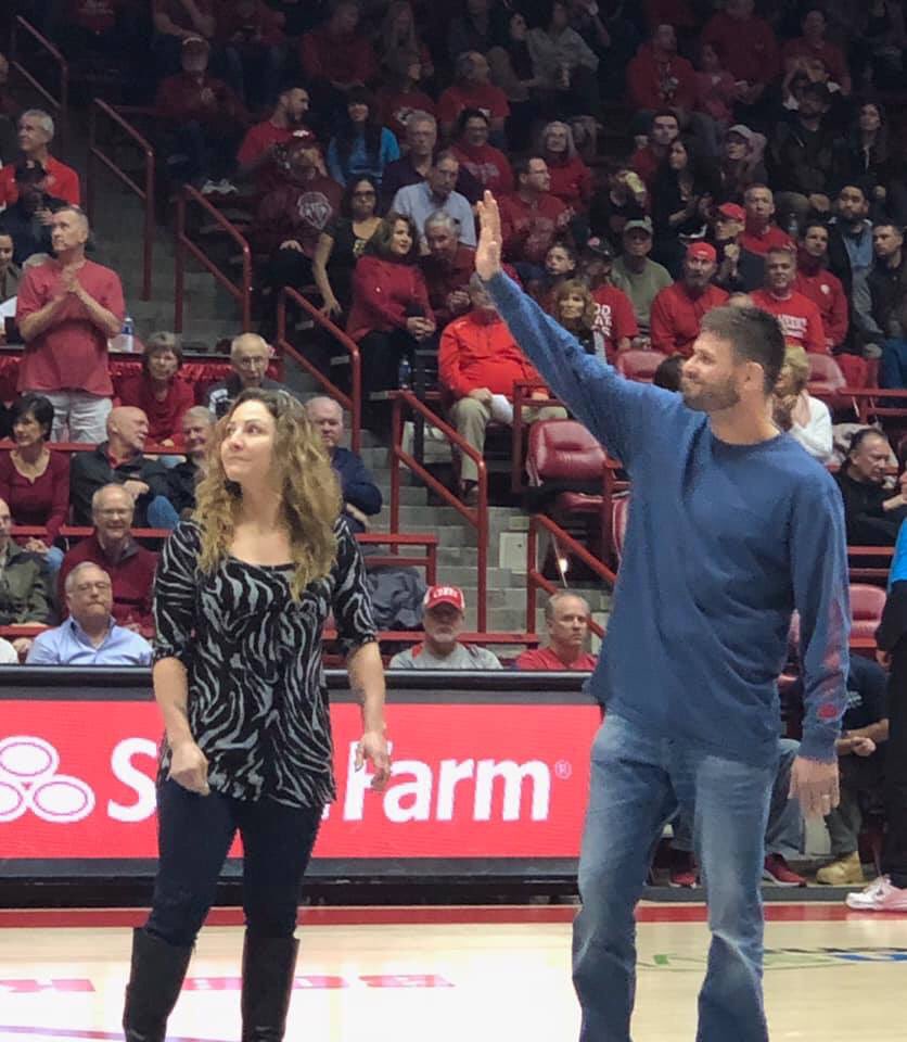 BGonz135's tweet photo. The hubby and I had a date night at the Lobos game last night AND We were recognized! We got to represent our hometown, our team, and our state! @MeansTim #Moriarty #FITNHB #NM https://t.co/jyVkLhUOAS
