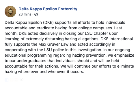 Hazing is a crime. Required reporting of hazing allegations to law enforcement, felony hazing penalties and greater transparency are cornerstones of our model state anti-hazing bill-developed through the Anti-Hazing Coalition. We need laws like the Max Gruver Law in all states.
