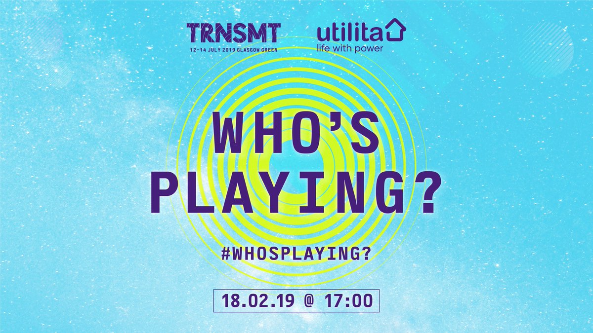 TRNSMTfest's tweet photo. You’ve waited a while, but it’s neeeearly here:

At 5pm on Monday, we’ll be going live on Facebook and you lot will be telling us #WhosPlaying... https://t.co/K09r6BYdZN