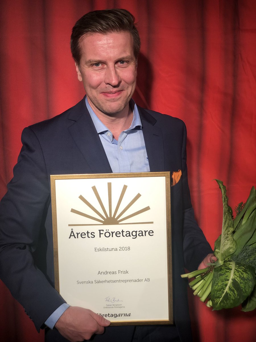 Årets Företagare 2018 är Secor - Andreas Frisk.

#EN19 #EskilstunaNaringsliv #ÅretsFöretagare