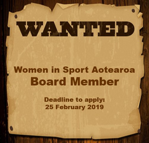 Reminder! Come and join us, visit womeninsport.org.nz/advert-board-m… to find out more. Deadline 25 February.