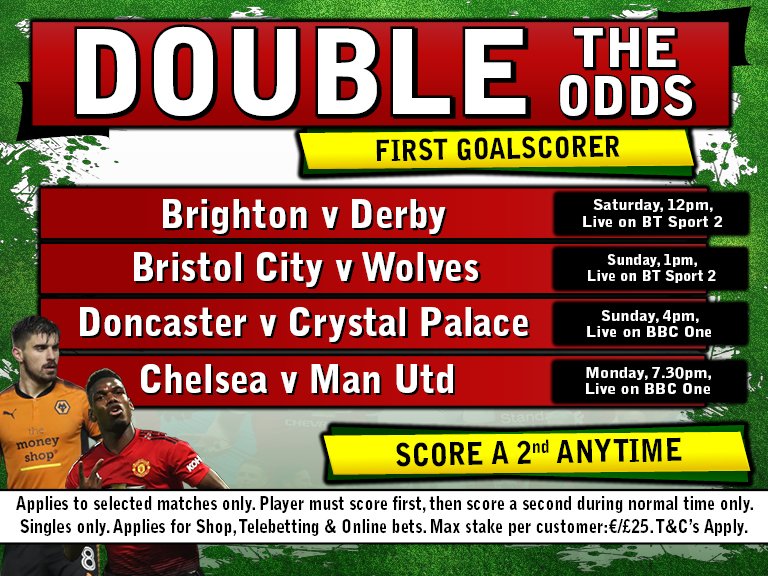 BAR1Betting's tweet photo. There are are more 'Double The Odds On First Goalscorer Bets' matches on the way with your #No1Bookmaker >> #DoubleTheOdds https://t.co/NCWG64PSGI