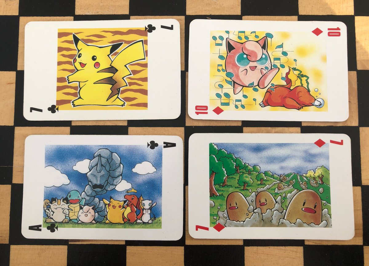 found this set of pokémon playing cards at my parent’s house, these illustrations are so lovely