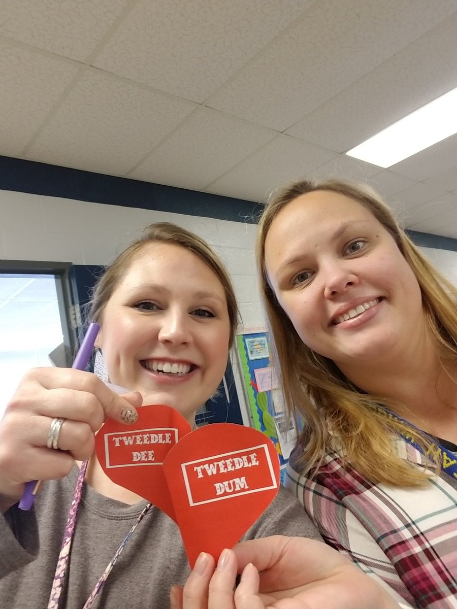 MrsBakerGH's tweet photo. Found my other half today! Happy Valentine's Day fromTweedle Dee and Tweedle Dum! @GreathouseElem @GHPrincipal @greathouseAP https://t.co/sZVVGqI18g