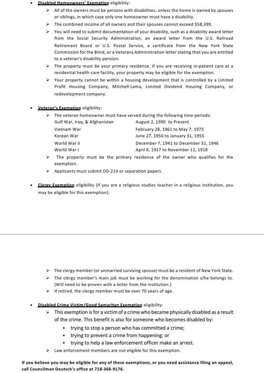 ChaimDeutsch's tweet photo. It’s property tax season, but good luck digging through web pages to try and find which exemptions you’re entitled to!
Here’s the information that the City doesn’t want you to know about how to save money on your taxes ⤵️
Call my office at 718-368-9176 for help applying! https://t.co/KP6I1HZuzM