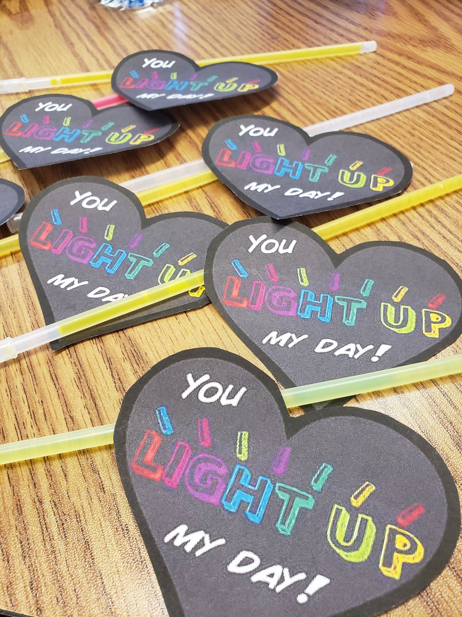 TeamGruber's tweet photo. The glow sticks and candy were a hit! Happy Valentine's Day! https://t.co/J0ldxscydQ
