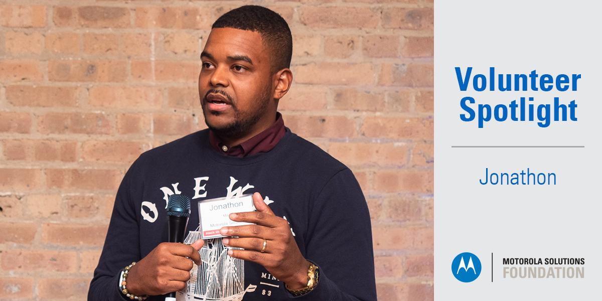 MSIFoundation's tweet photo. On #MLKDay, @MotoSolutions #Cybersecurity Solutions Consultant Jonathon participated in #HackTheDream, an event from @icstarsChicago that encouraged nonprofit leaders and young professionals to collaborate to solve community health issues using technology. #MotoSolutionsCares https://t.co/jaCXrOqxlJ