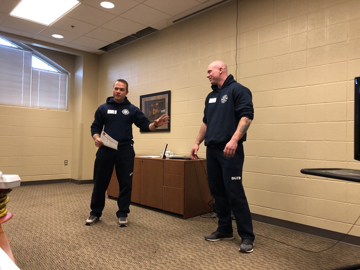 #BGFD recruits learned about teaching fire safety to all age groups this afternoon. They even got the chance to teach one another.