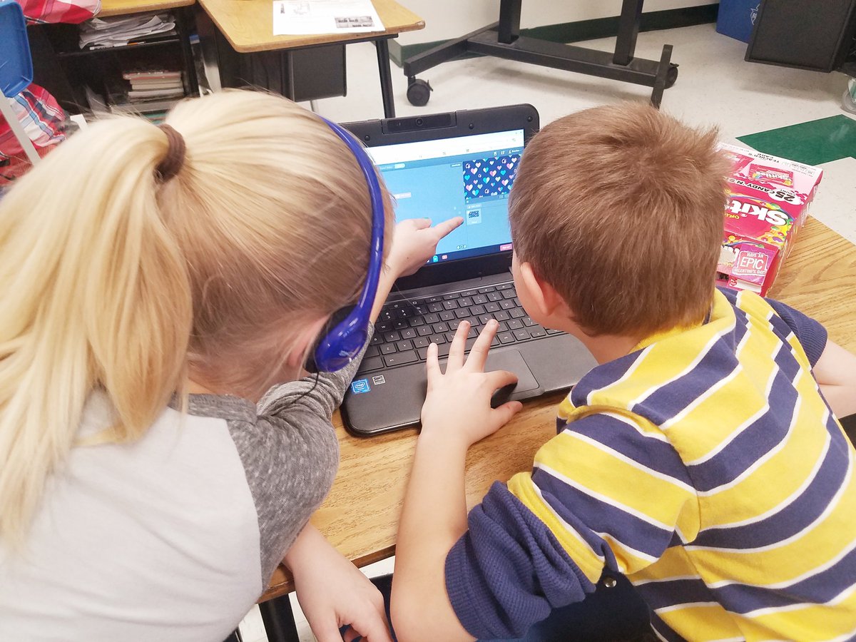 Sending valentines the unconventional way! We each coded a unique surprise valentine for a friend. We LOVE computer science! ❤🎶💻 #kingston14pride #keeplearning #supportothers #dreamboldly #inspirepride #thirdgraderocks